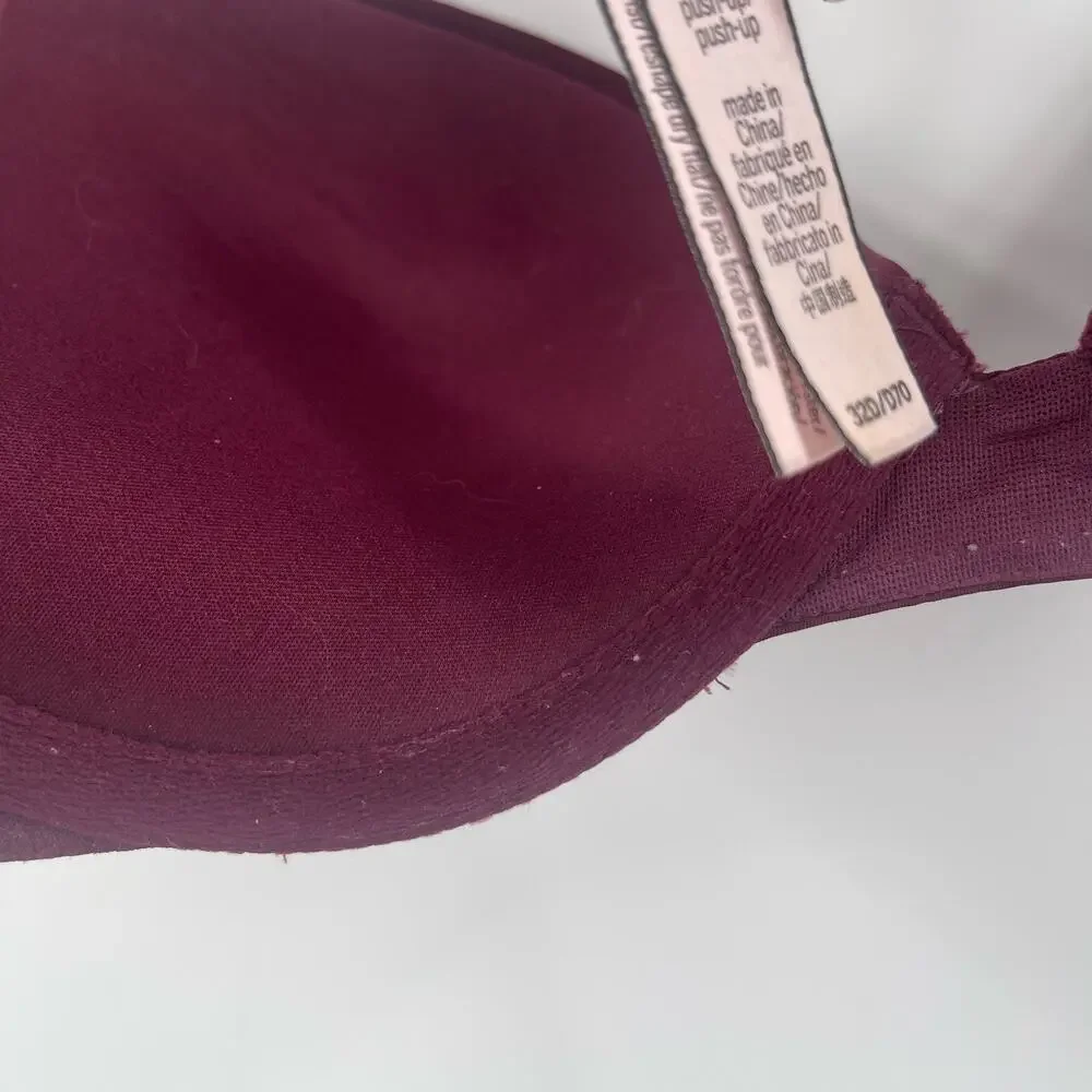 VICTORIA'S SECRET Bra Size 32D Dream Angels Push Up Plum Intimates Lingerie